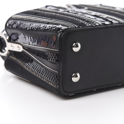 Louis Vuitton Calfskin Sequin Beaded Capucines Mini Black 9 of 11