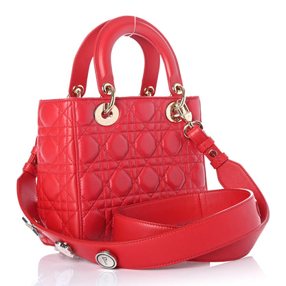 Christian Dior Lambskin Cannage Small Lucky Badges My Lady Dior Red 2 of 4