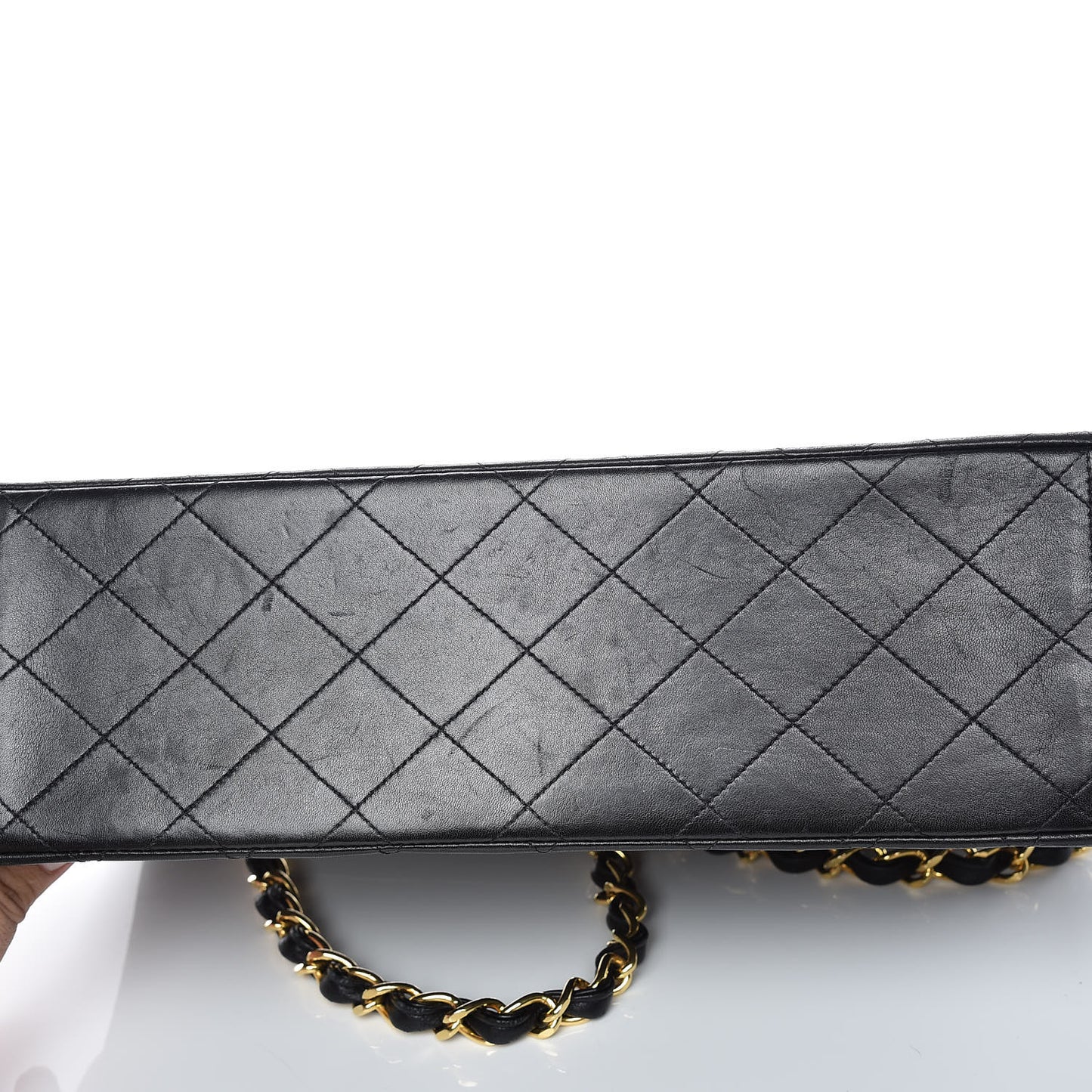 Lambskin Quilted XL Jumbo Single Flap Black