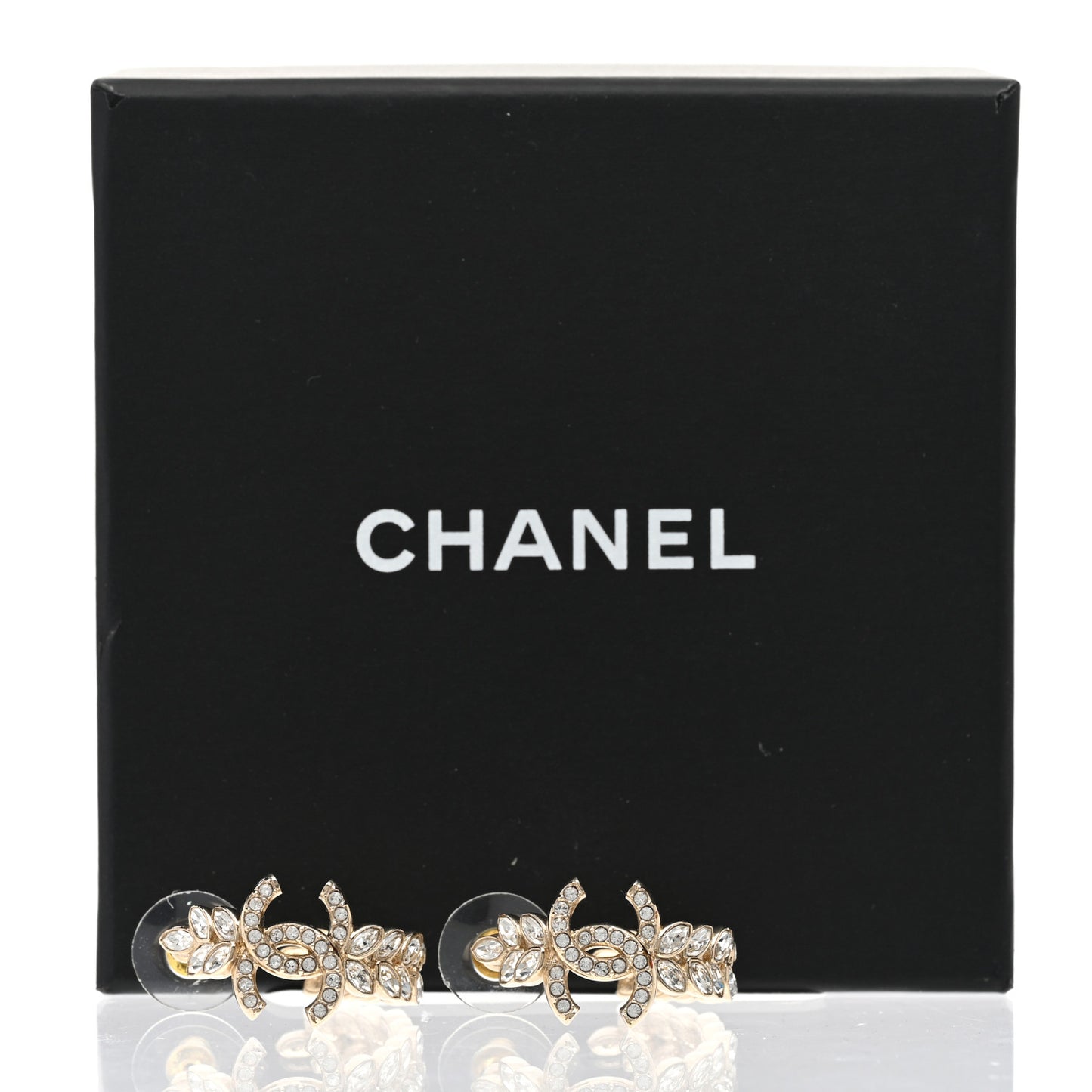 Crystal Sparkling Wheat CC Hoop Earrings Gold