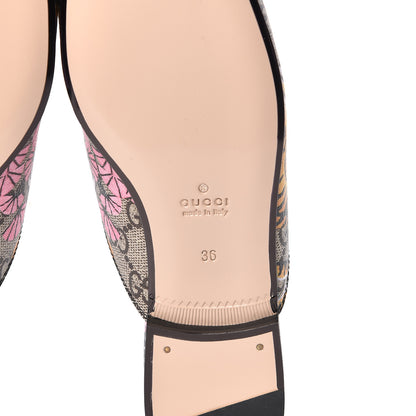 Gucci GG Supreme Monogram Bengal Womens Princetown Slippers 36 Beige Crop Pink 6 of 9