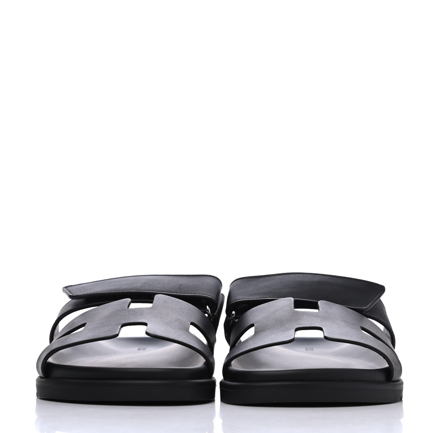 Hermes Calfskin Womens Chypre Sandals 39 Black 2 of 11