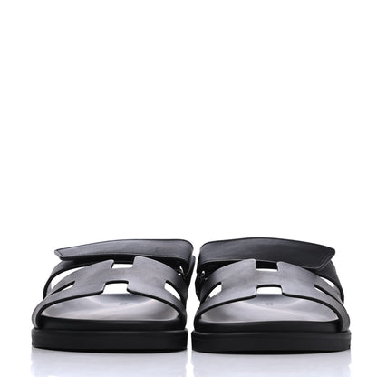Hermes Calfskin Womens Chypre Sandals 39 Black 2 of 11