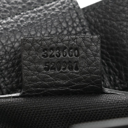 Gucci Pebbled Calfskin Medium Bamboo Shopper Tote Black 7 of 10