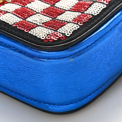 Marc Jacobs Metallic Calfskin Sequin Snapshot Camera Bag Red White 8 of 11