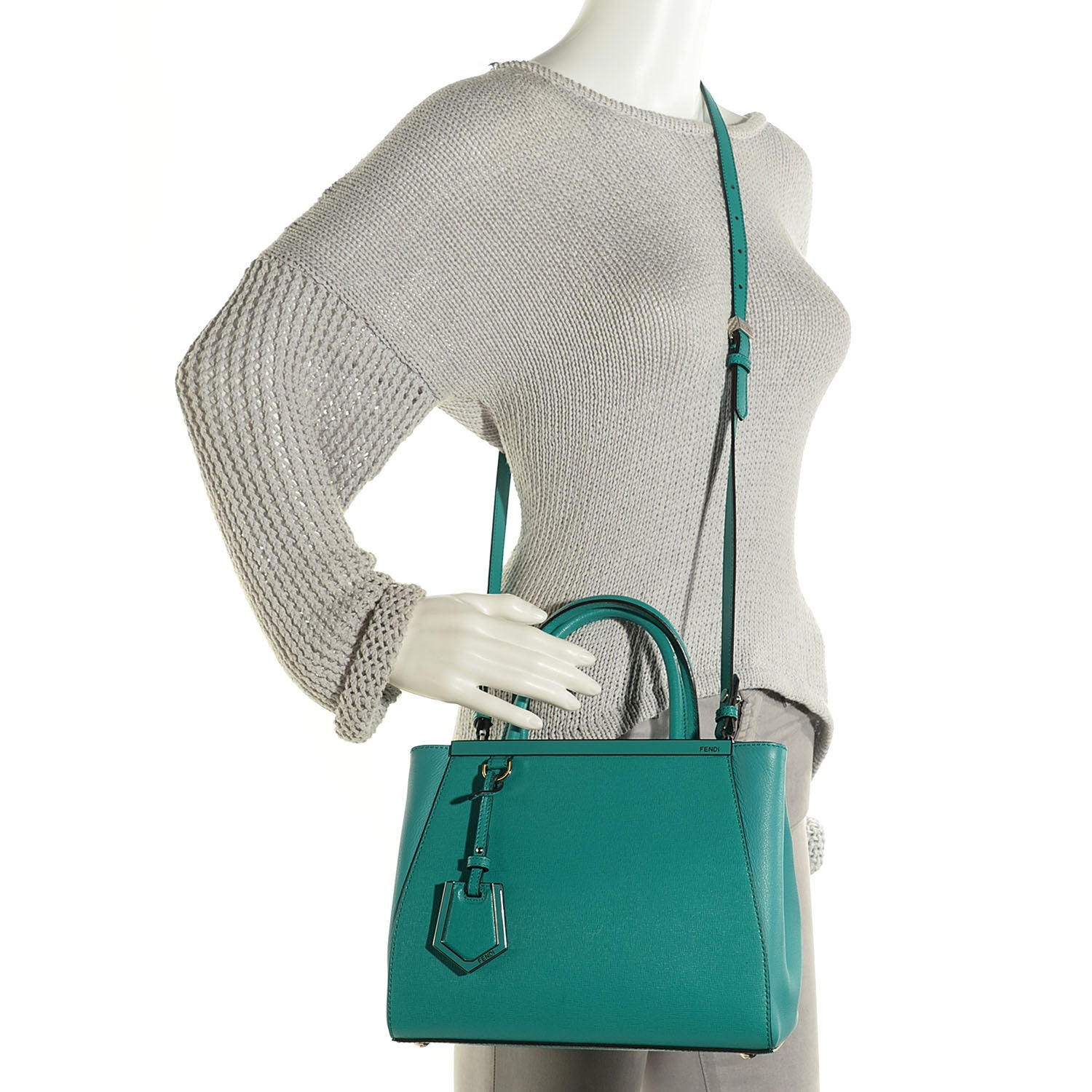 Fendi Vitello Elite Flamingo Petite 2Jours Tote Lago 12 of 20