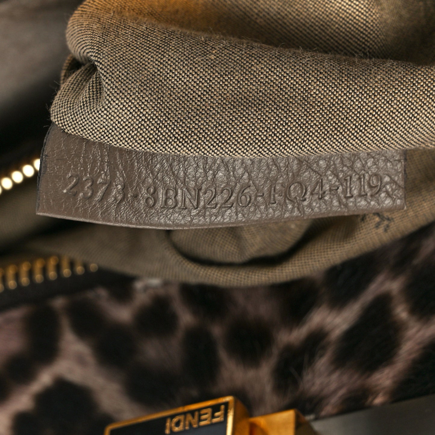 Goatskin Calf Hair Leopard Print Medium Peekaboo Iconic Satchel Taupe