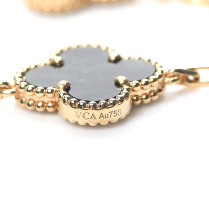 Van Cleef & Arpels 18K Yellow Gold Gray Mother of Pearl 5 Motifs Vintage Alhambra Bracelet 6 of 7