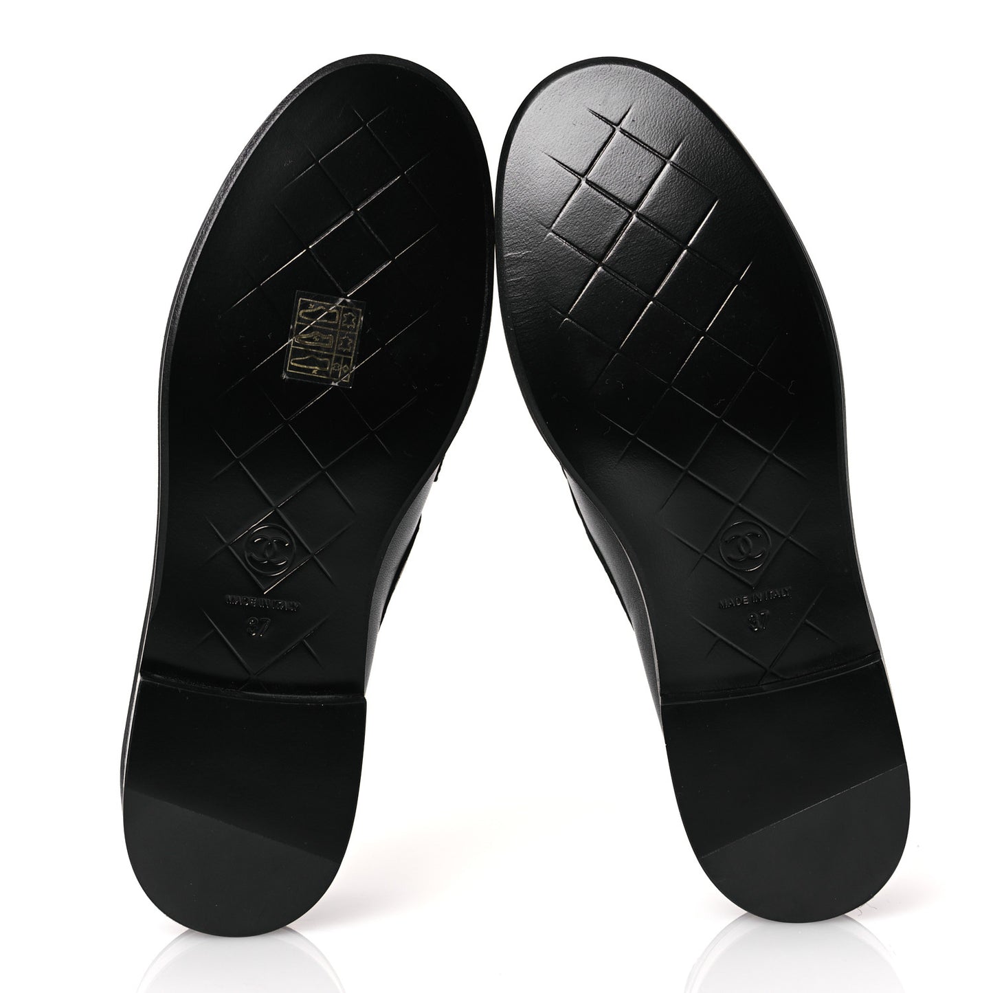 Lambskin Quilted CC Turnlock Loafers 37 Black