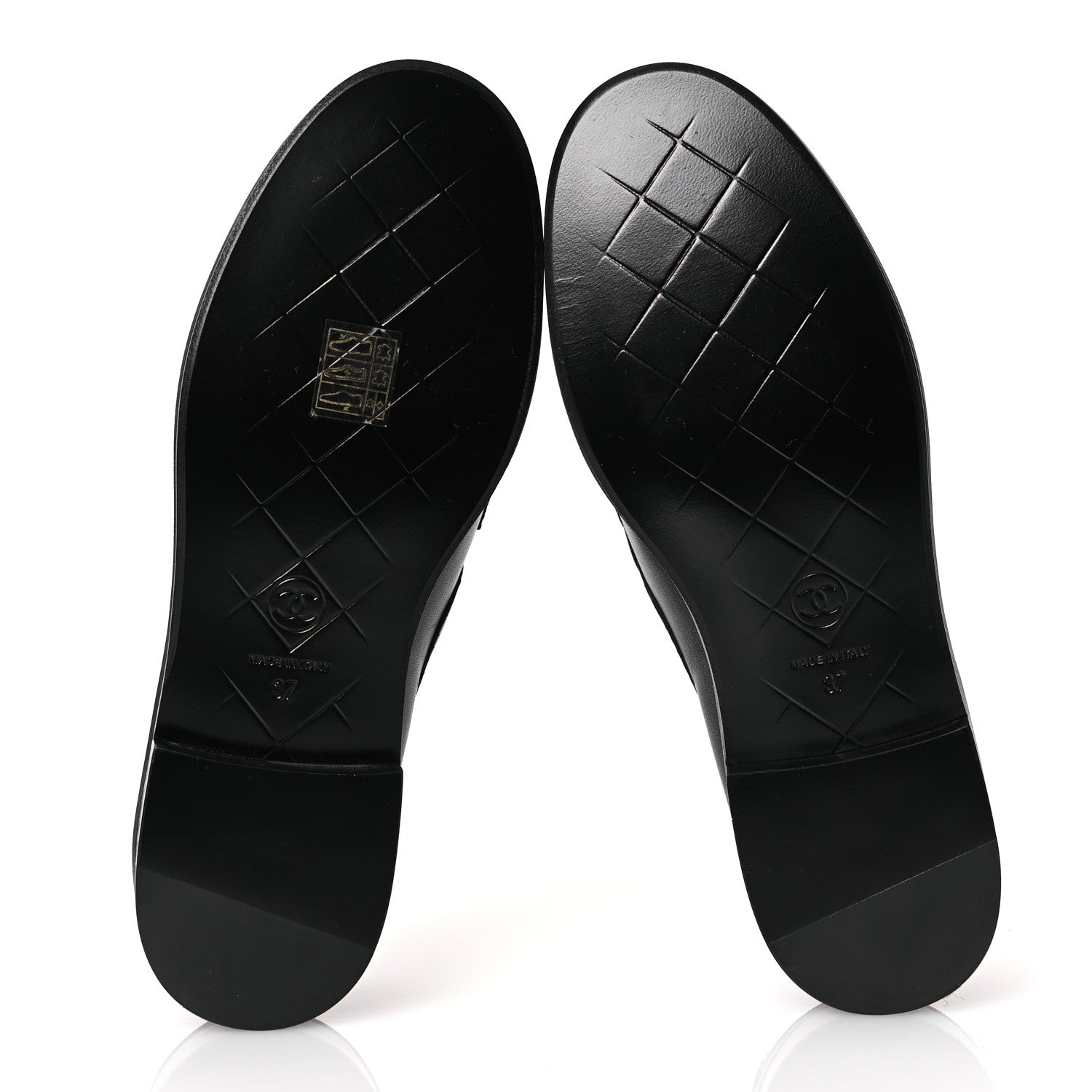 Chanel Lambskin Quilted CC Turnlock Loafers 37 Black 7 of 11