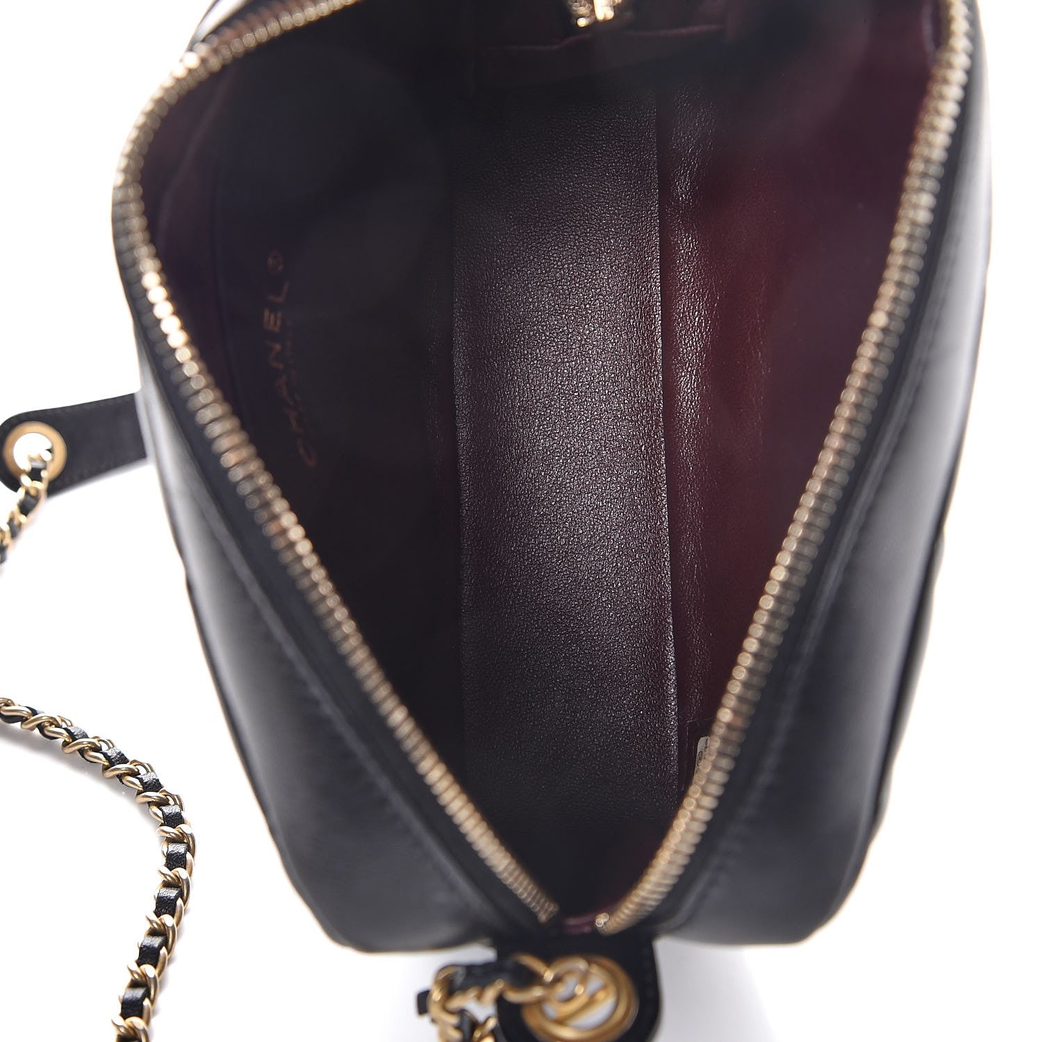 Chanel Lambskin Quilted Small Diamond CC Camera Case Black 5 of 11