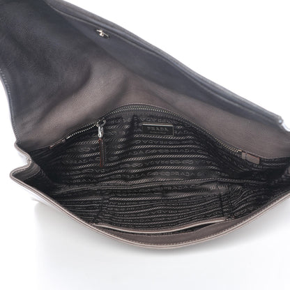 Prada Glace Calf Fold Over Clutch Ombre Ardesia Talco 5 of 7