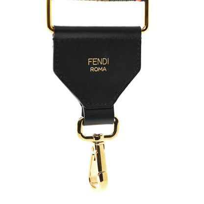 Fendi Cannete Ribbon Poly Vitello Century Logo Adjustable Strap You Green Red 3 of 4