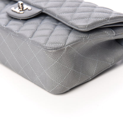 Chanel Iridescent Caviar Quilted Medium Double Flap Grey 8 of 9