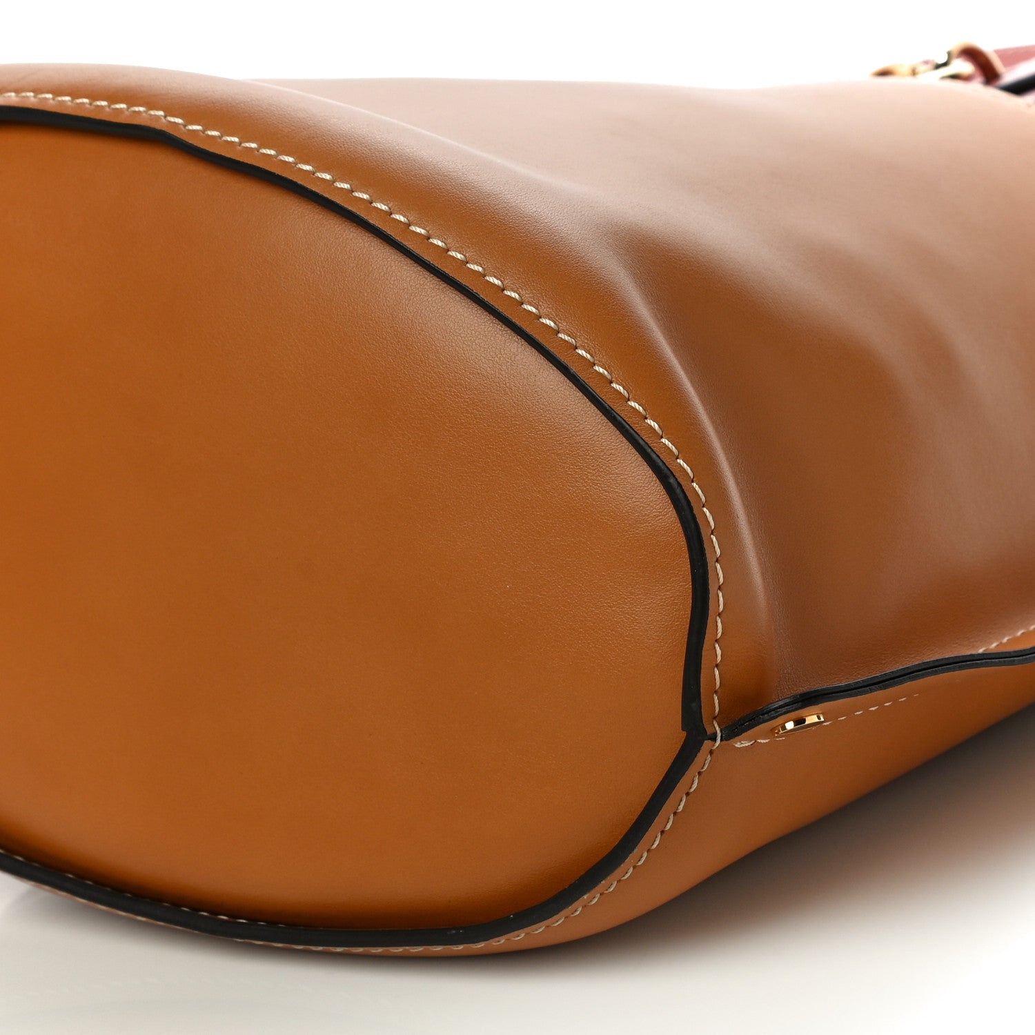 Chloe Shiny Calfskin Goatskin Medium Aby Bi-Color Bucket Bag Autumnal Brown 9 of 9