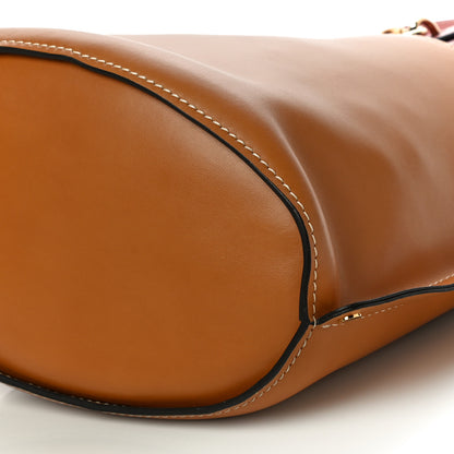 Chloe Shiny Calfskin Goatskin Medium Aby Bi-Color Bucket Bag Autumnal Brown 9 of 9