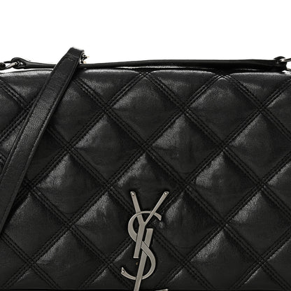 Saint Laurent Lambskin Diamond Quilted Becky Chain Wallet Black 13 of 17