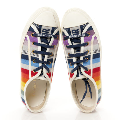 Christian Dior Canvas Rainbow Embroidered Womens Walk'N'Dior Low Top Sneakers 40 Multicolor 2 of 11