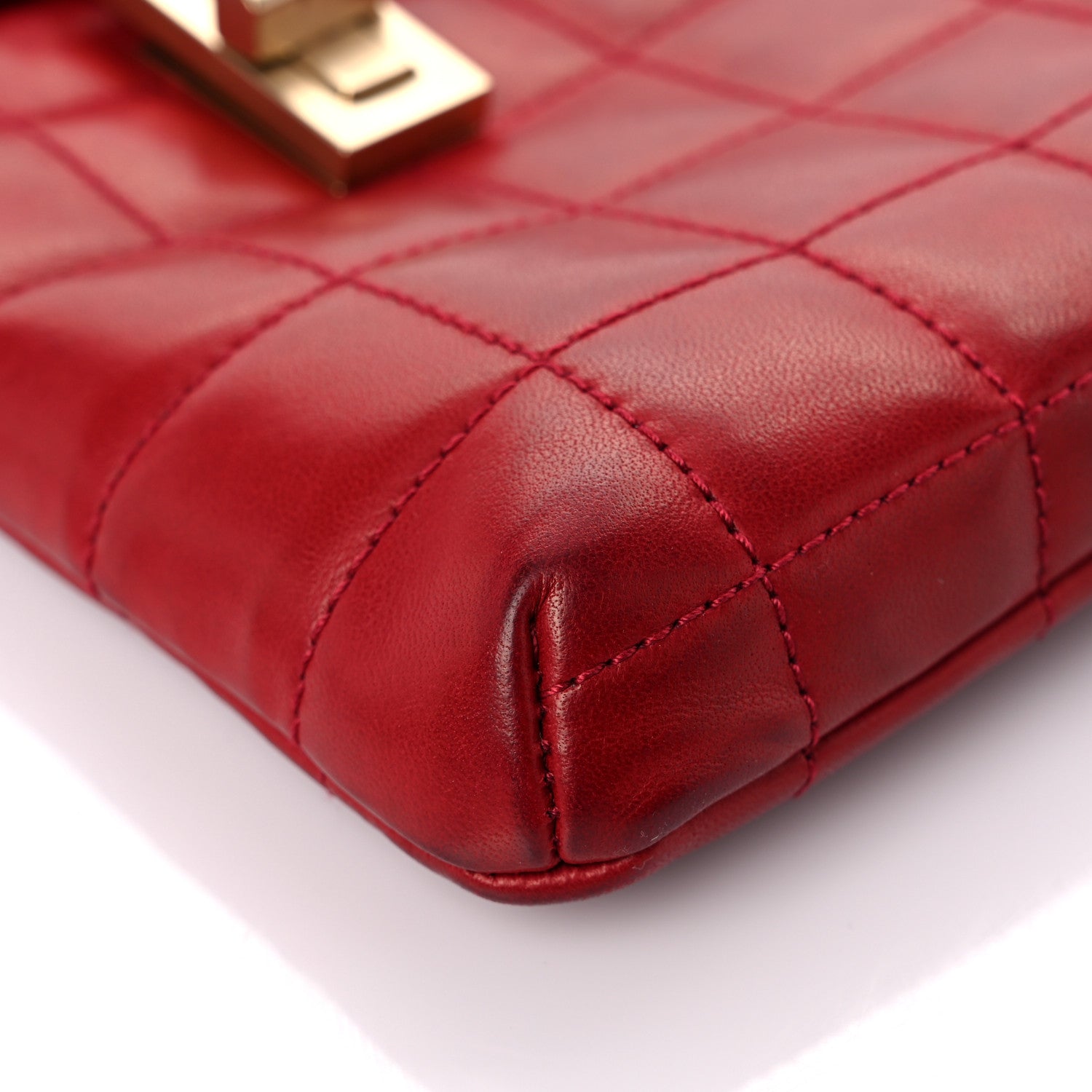 Chanel Lambskin Chocolate Bar Mademoiselle Flap Shoulder Bag Red 7 of 17