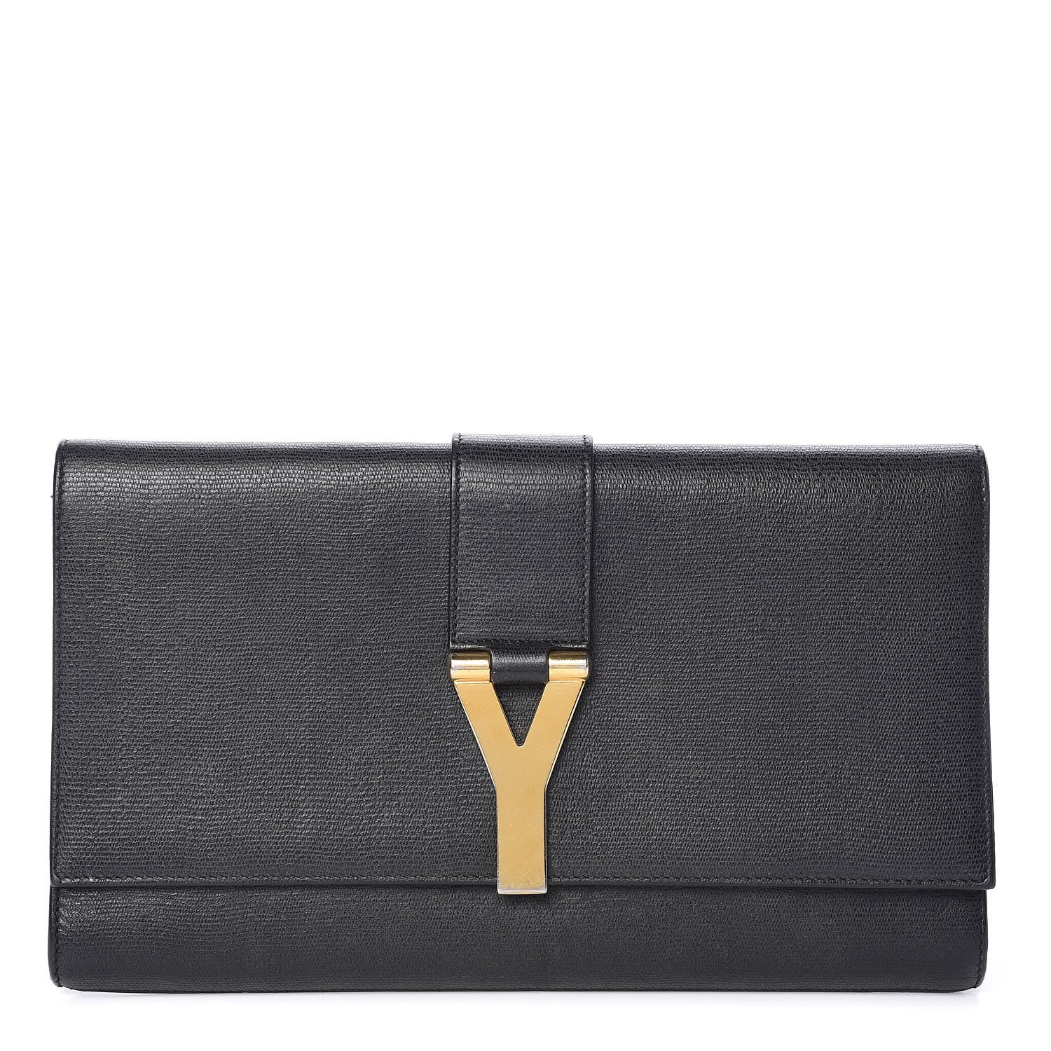 Saint Laurent Textured Calfskin Classic Y Ligne Clutch Black 1 of 15