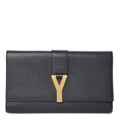 Saint Laurent Textured Calfskin Classic Y Ligne Clutch Black 1 of 15
