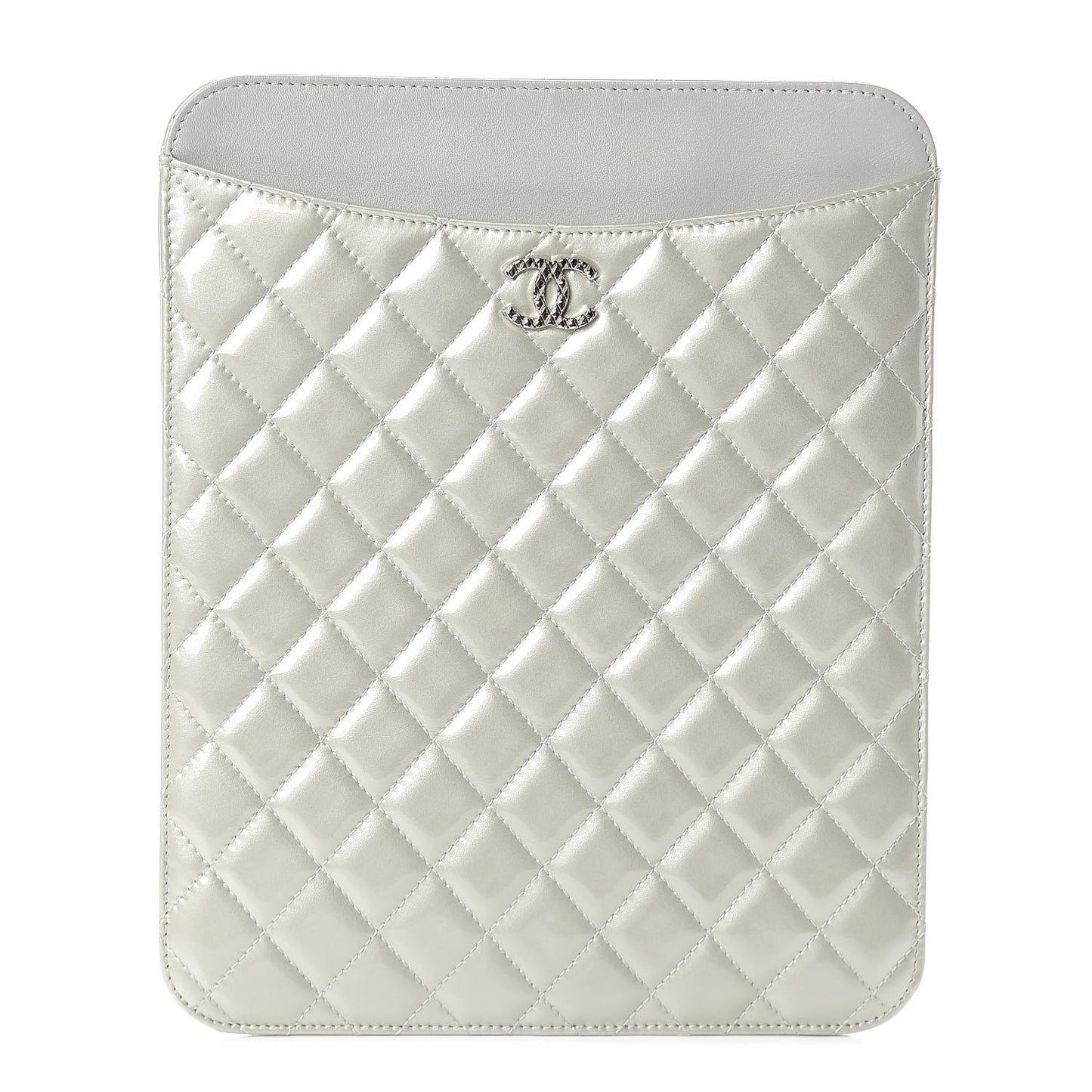 Patent Quilted Brilliant iPad Case Grey