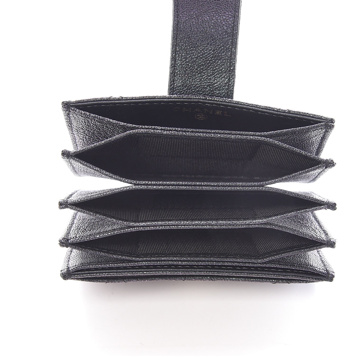 Chanel Iridescent Caviar Quilted Gusseted Card Holder Black 5 of 9