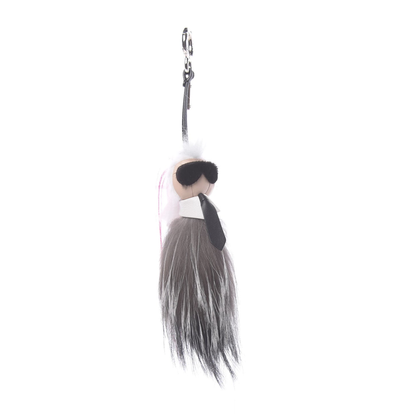 Mink Fox Goat Fur Mini Karlito Bag Charm Pink
