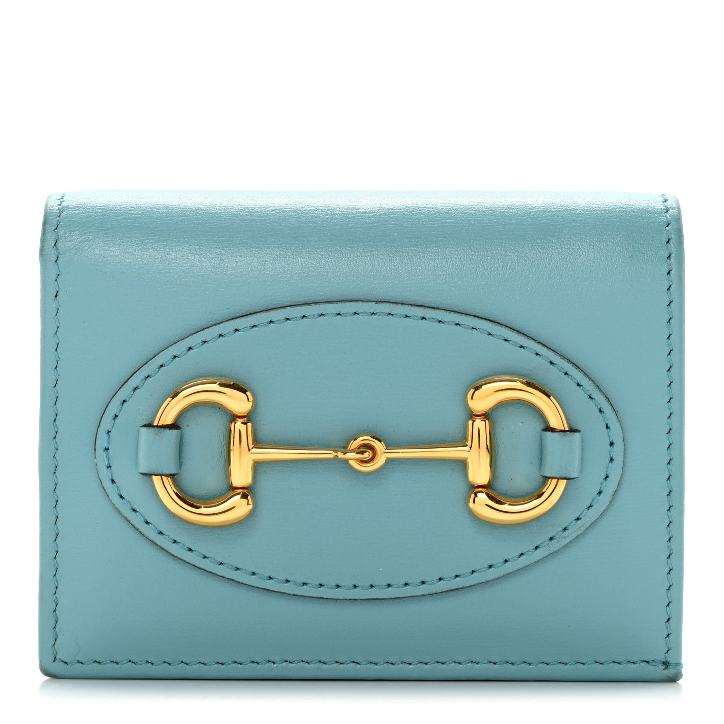 Boarded Plutone Calfskin Horsebit 1955 Card Case Wallet Dusty Azure
