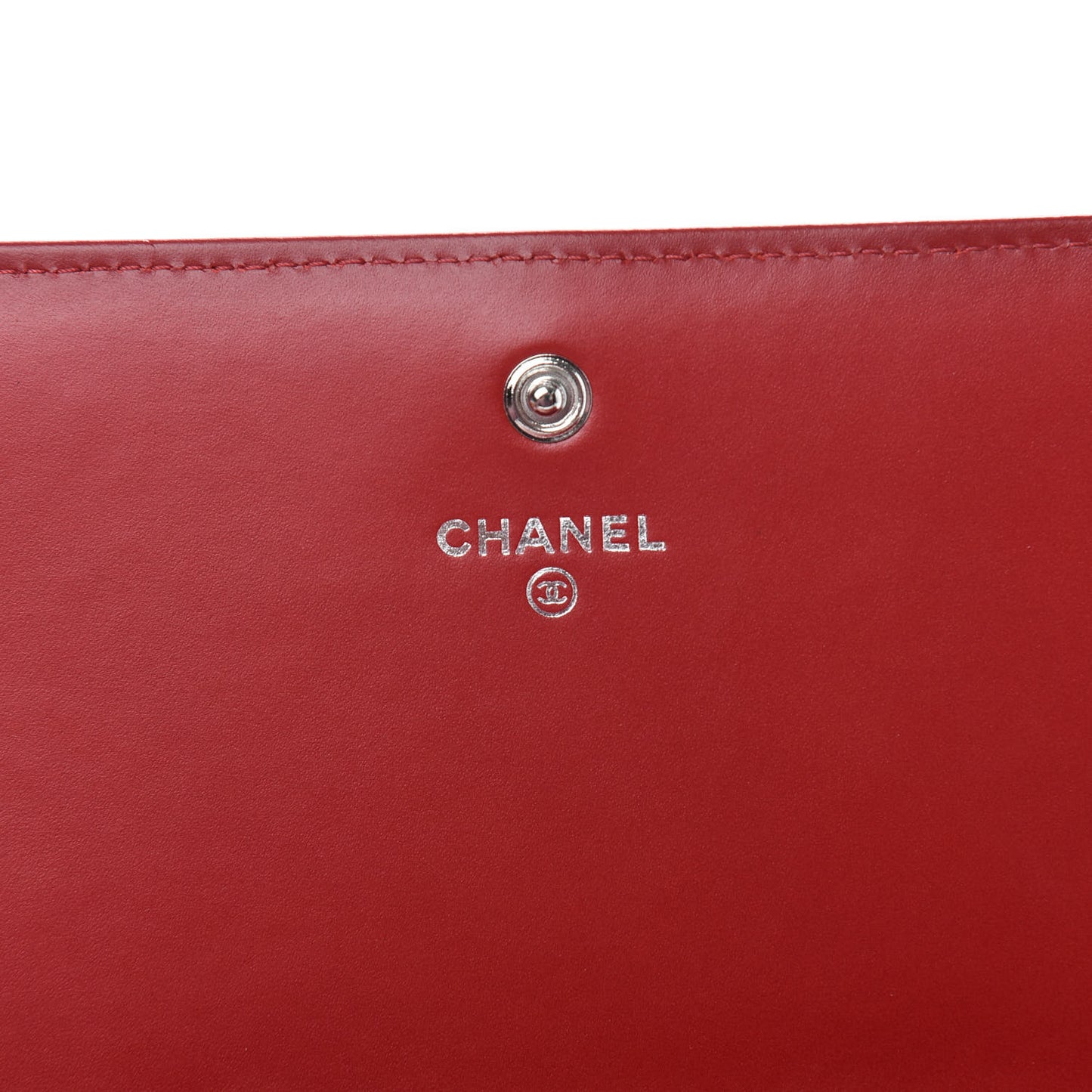 Glazed Calfskin Quilted Coco Boy Large Gusset Flap Wallet Red