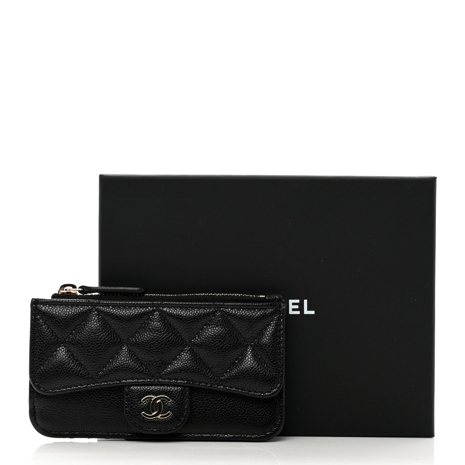 Chanel Caviar Quilted Flap Zip Card Holder Black 8 of 8