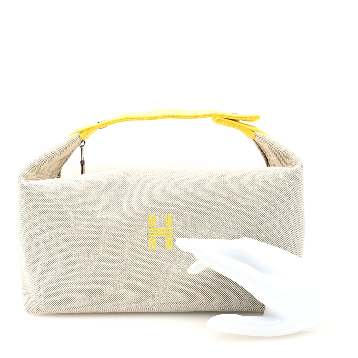 Canvas Large Bride-A-Brac Pouch Natural Jaune Citron