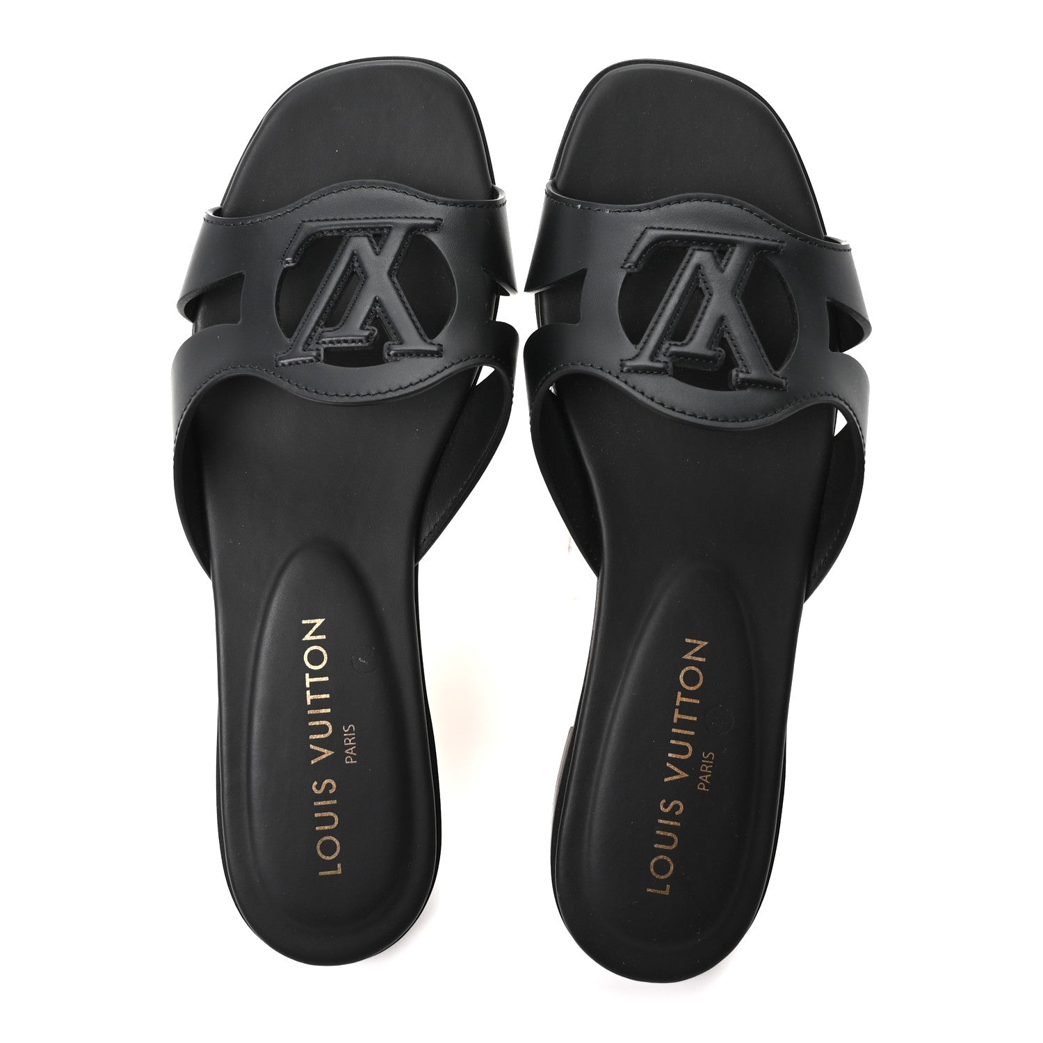 Louis Vuitton Calfskin LV Isola Flat Sandals 39 Black 2 of 9