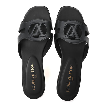 Louis Vuitton Calfskin LV Isola Flat Sandals 39 Black 2 of 9