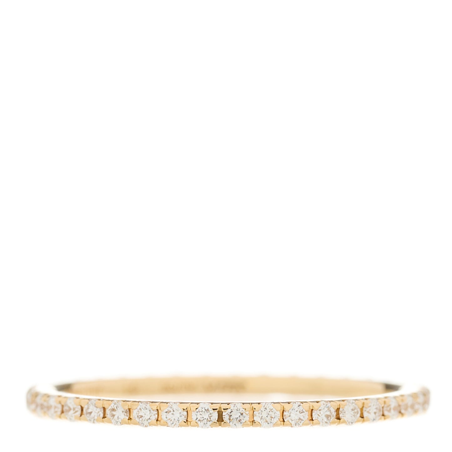 18K Yellow Gold Diamond 1.25mm Felicite Wedding Band Ring 51 5.75