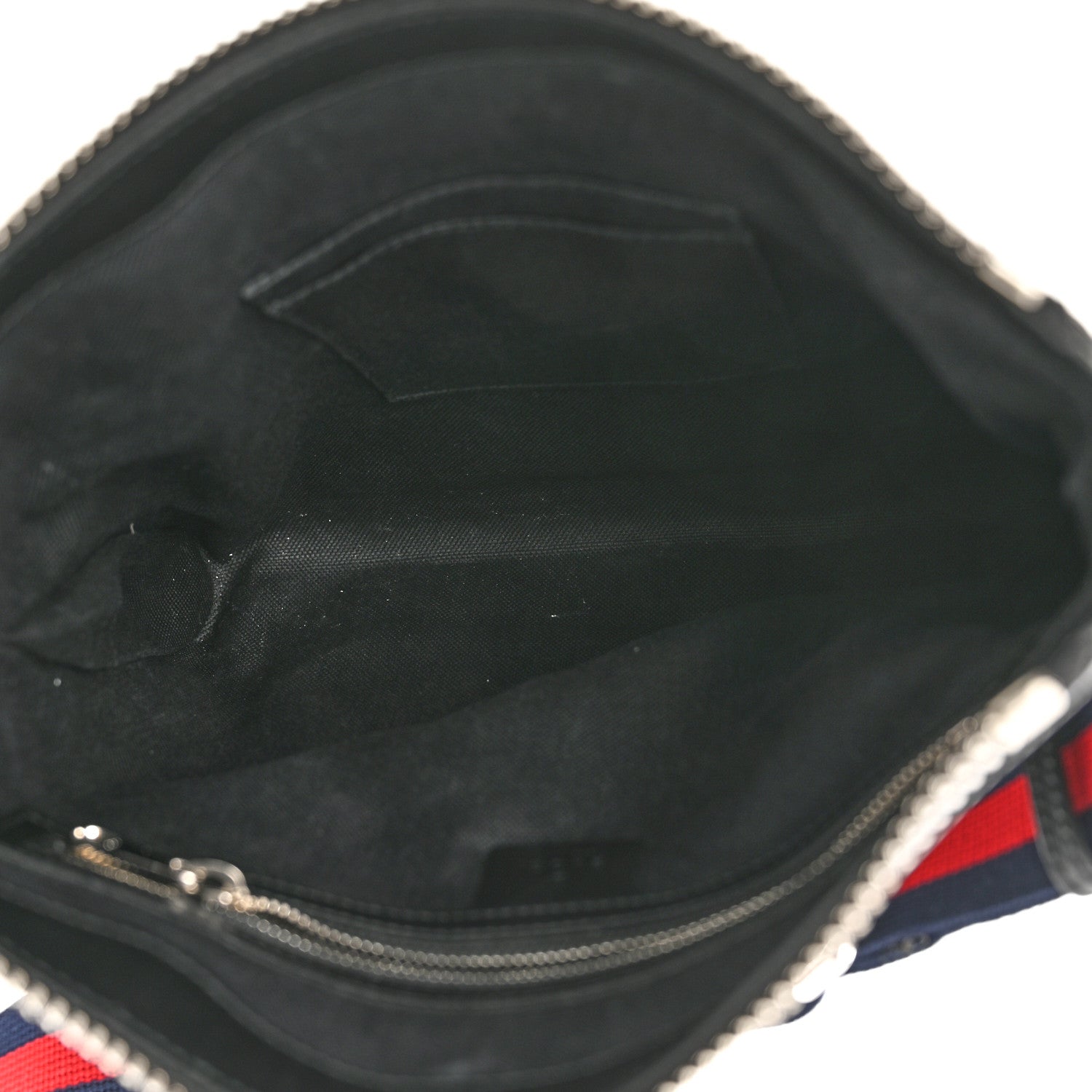 Gucci GG Supreme Monogram Appia Calfskin Web Flat Messenger Bag Black Grey 5 of 10