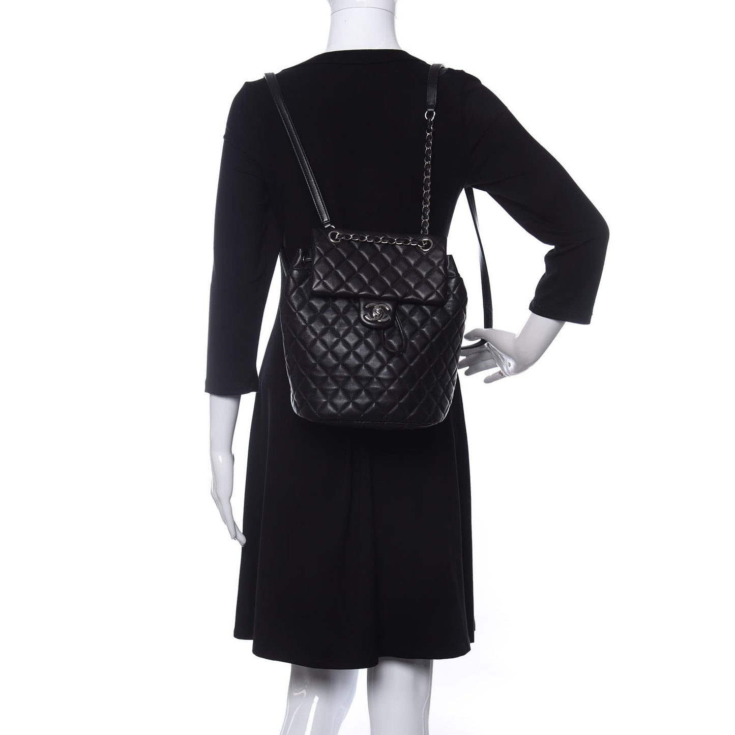 Lambskin Quilted Small Urban Spirit Backpack Black