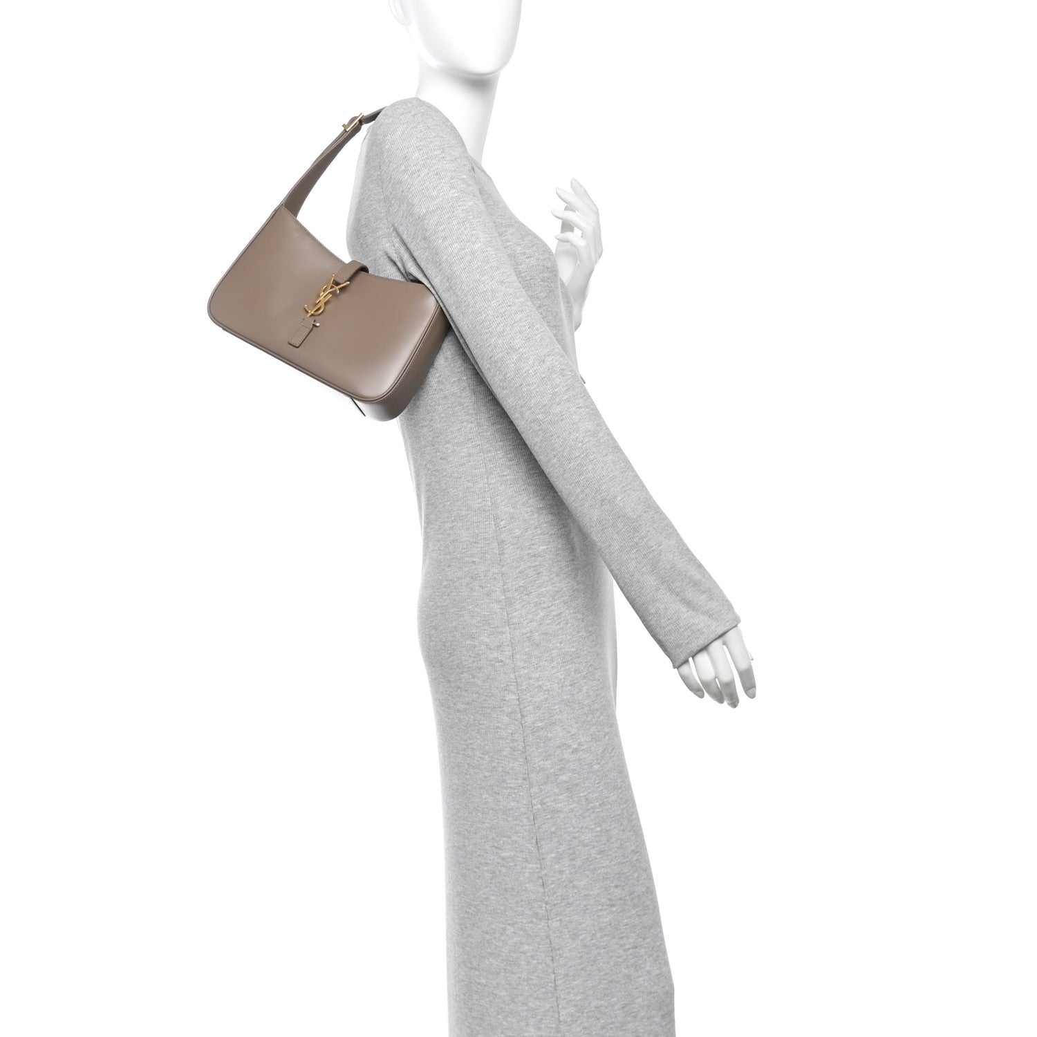 Saint Laurent Smooth Calfskin Le 5 A 7 Hobo Taupe 2 of 12