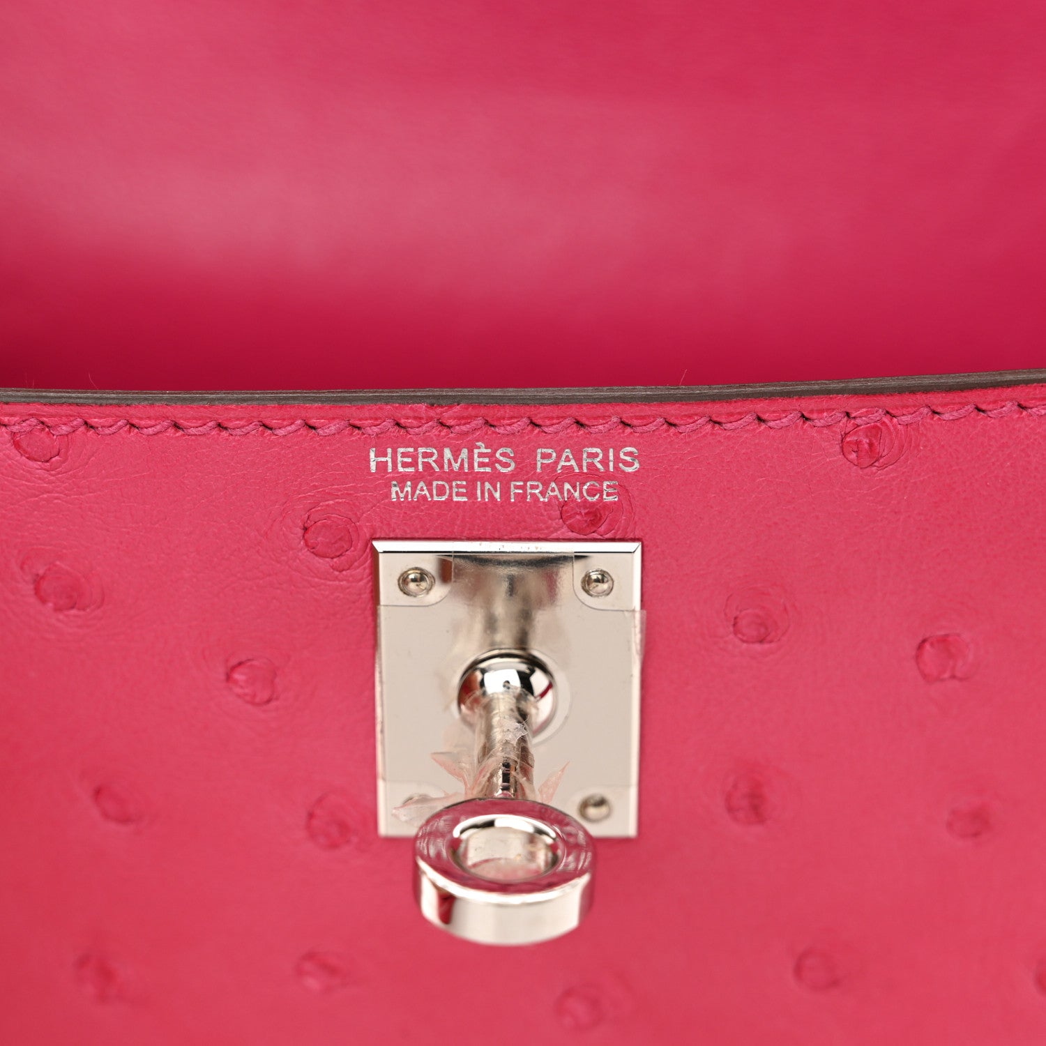 Hermes Ostrich Kelly Sellier Mini 20 Rose Tyrien 6 of 12