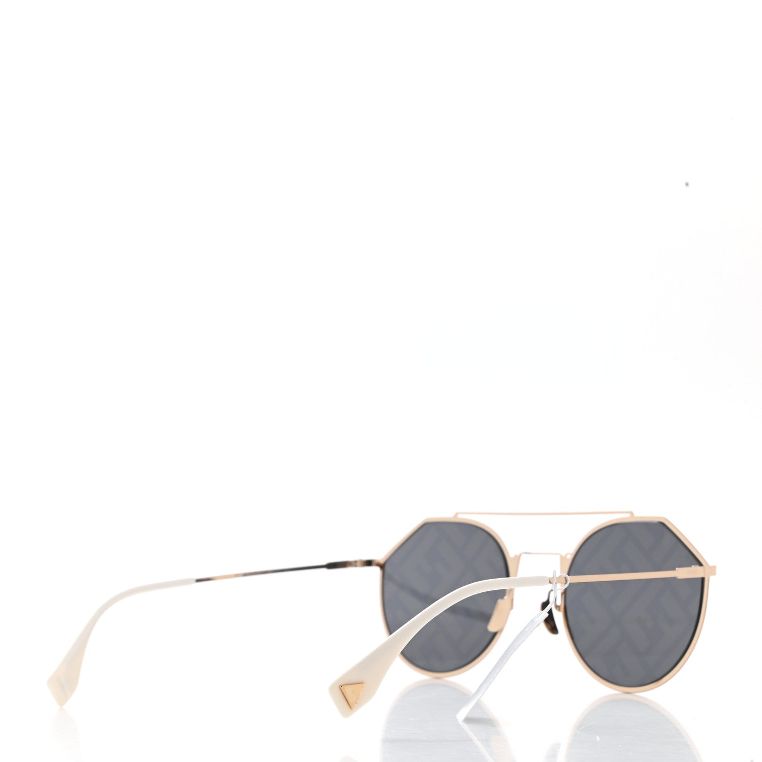 Fendi Metal Eyeline Aviator Sunglasses FF M0021/S Gold 3 of 7