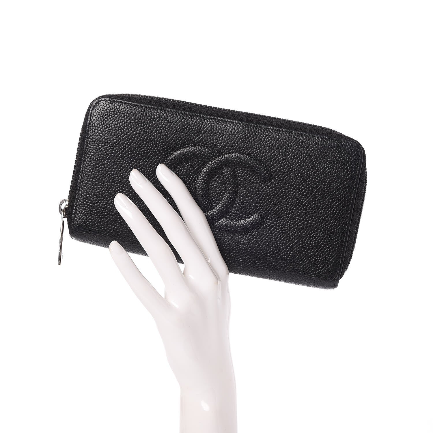 Chanel Caviar Large Timeless CC Zip Around Wallet Black 2 of 8