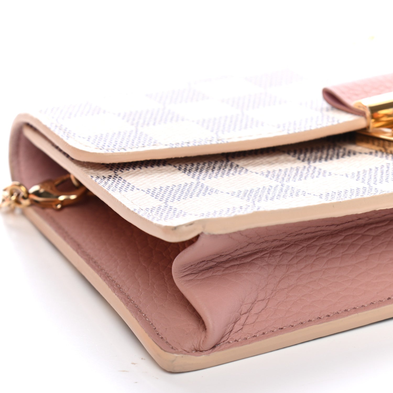 Louis Vuitton Damier Azur Croisette Chain Wallet Rose Ballerine 7 of 8
