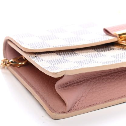 Louis Vuitton Damier Azur Croisette Chain Wallet Rose Ballerine 7 of 8