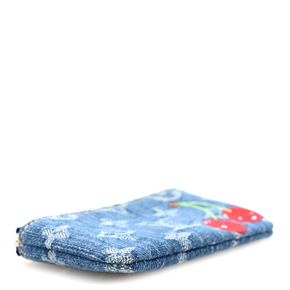 Louis Vuitton LV X TM Monogram Denim Cerises Key Pouch Blue 4 of 7