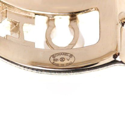 Chanel Metal Crystal Bow-tiful CC Hoop Earrings Gold 4 of 5