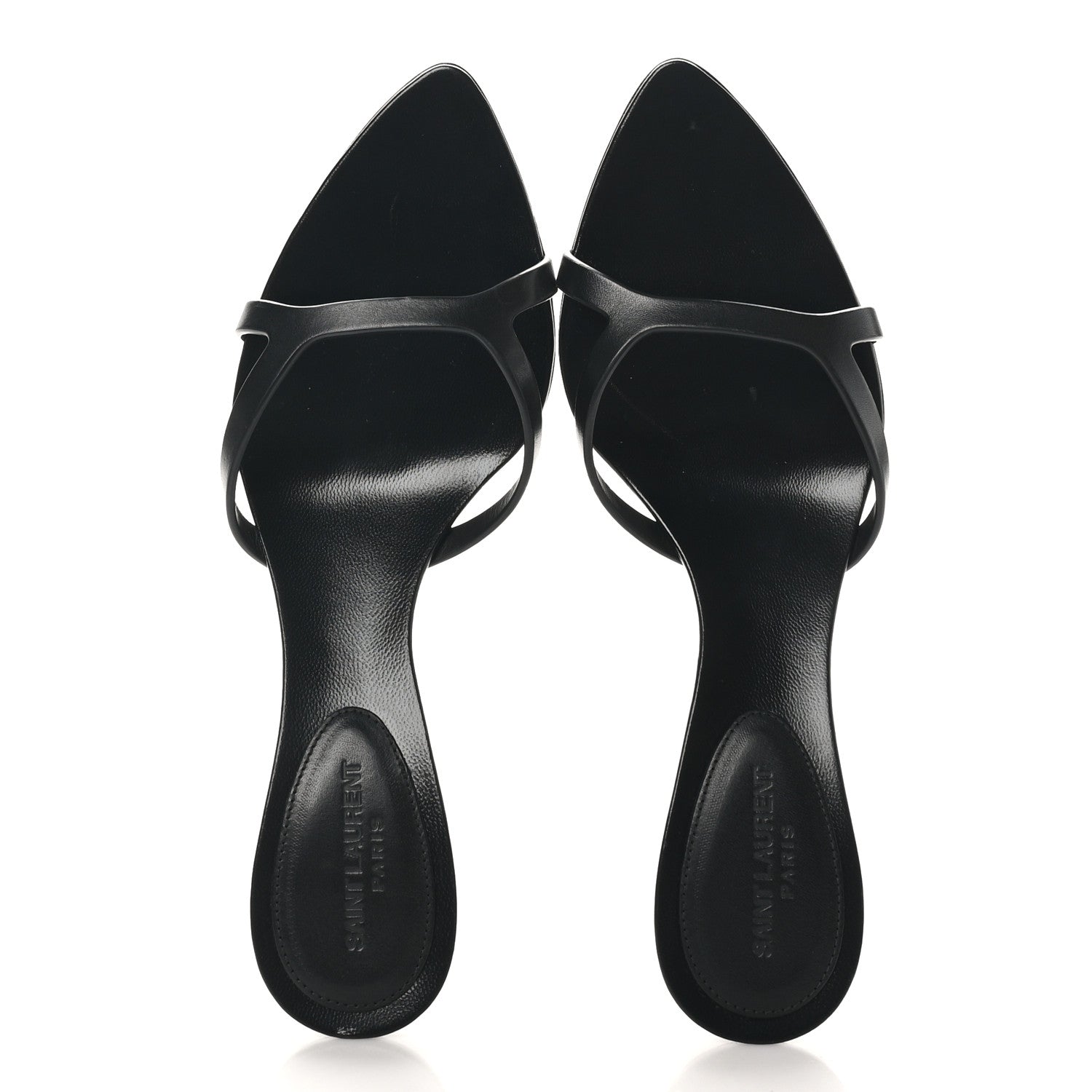 Saint Laurent Calfskin Carla 60 Mule Sandals 36.5 Black 2 of 10