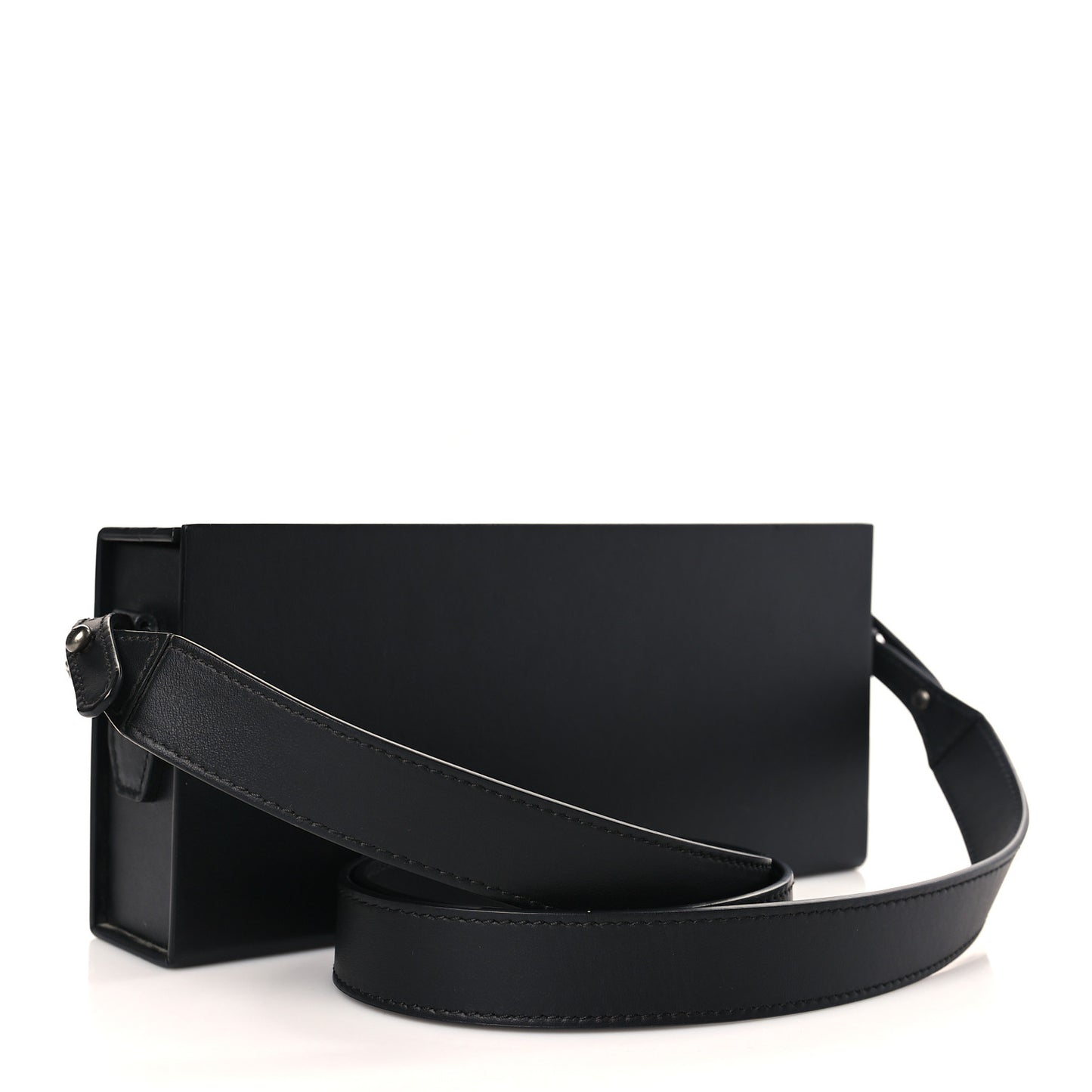 Vitello Grace Light Logo Horizontal Box Crossbody Bag Black