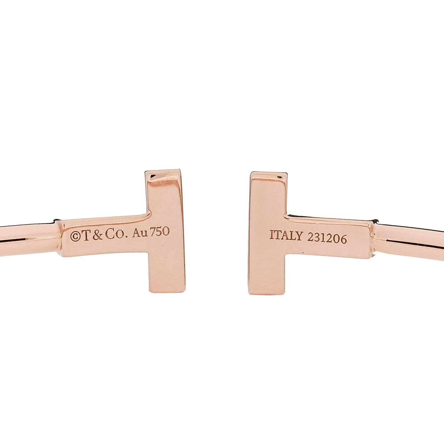 Tiffany 18K Rose Gold T Wire Bracelet 3 of 4