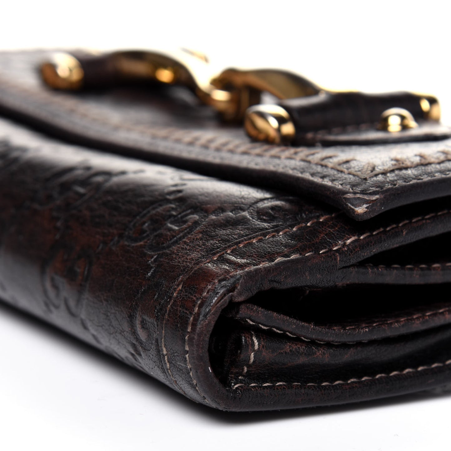 Guccissima Horsebit Continental Wallet Dark Brown