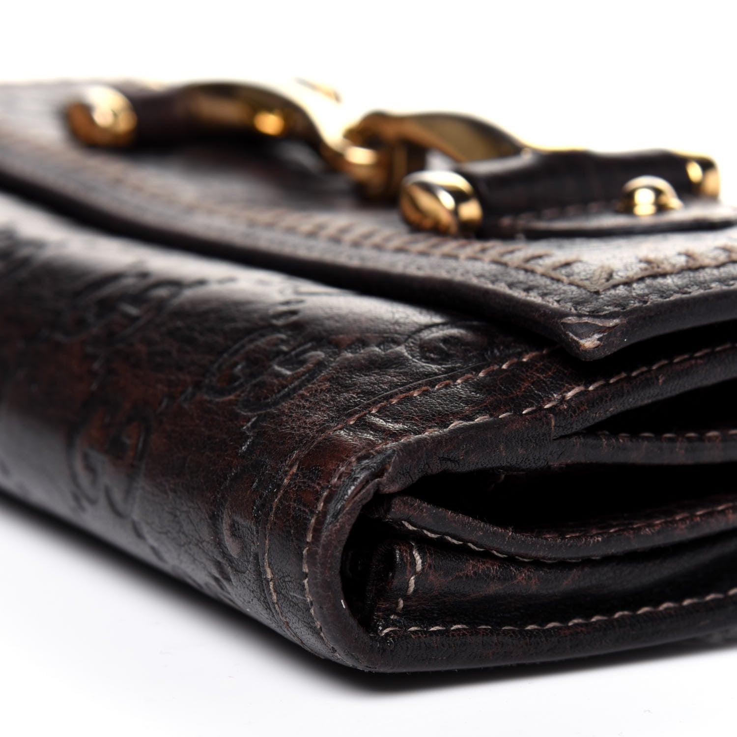 Gucci Guccissima Horsebit Continental Wallet Dark Brown 12 of 18